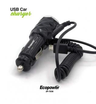 CARGADOR ECOPOWER  EP-7036 12V P/MICRO V8 1USB 2.1AMP